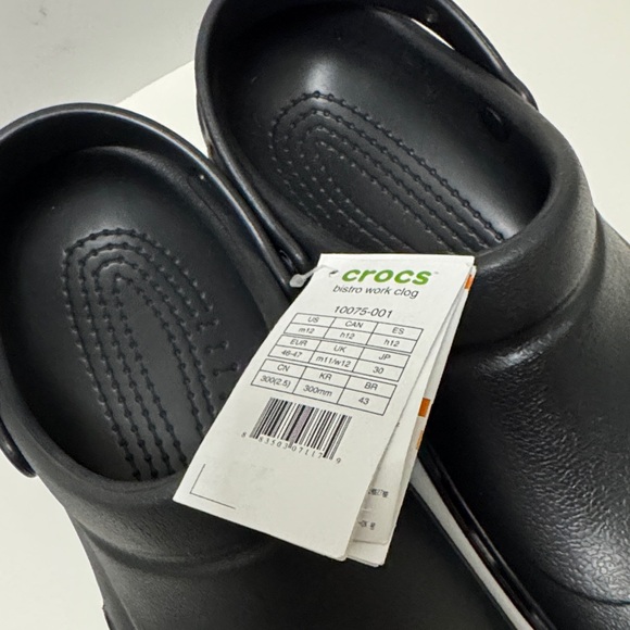 CROCS Bistro Work Clog Size 12 Men New with Tags  Black Clogs main image 7
